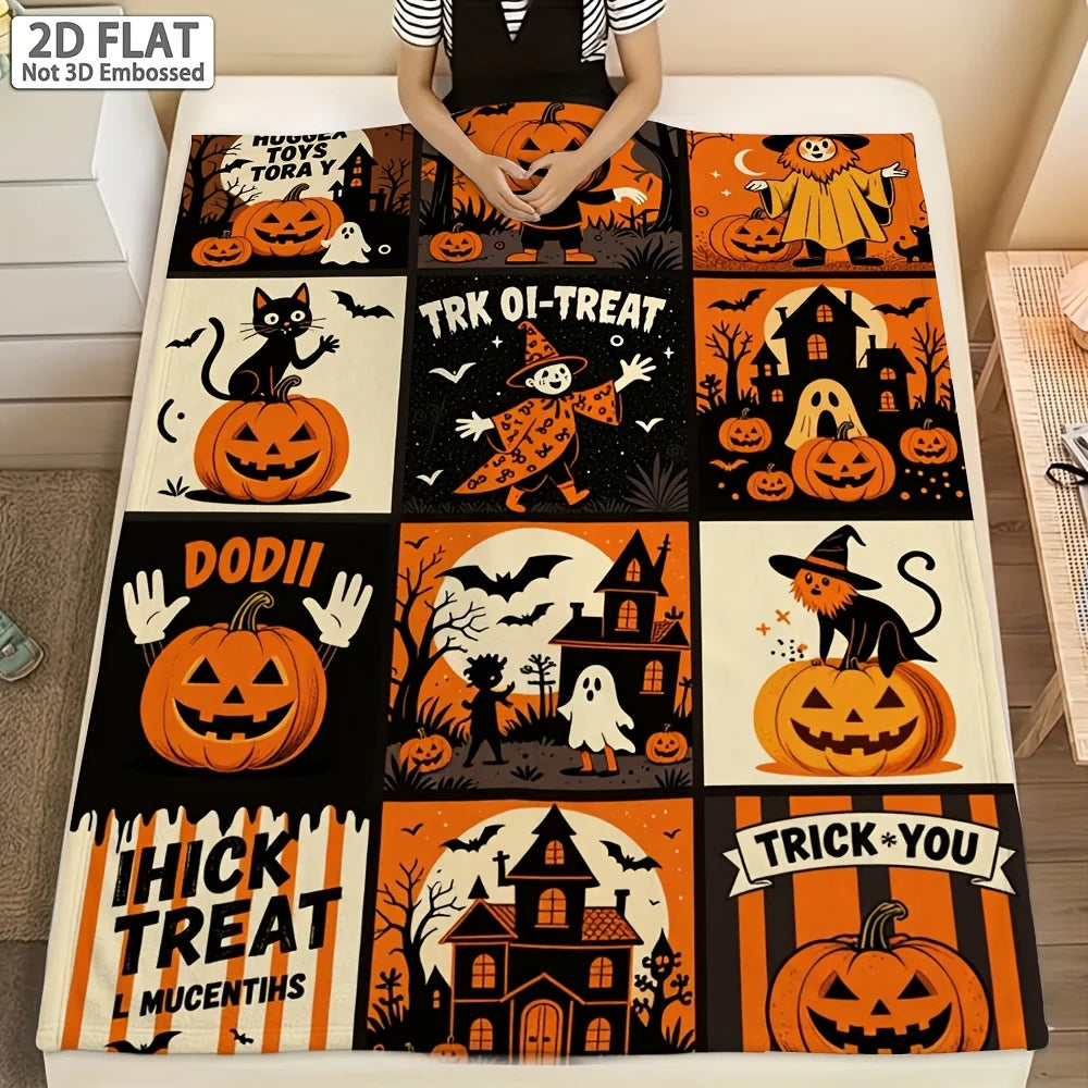 Vintage Halloween Throw Blanket.