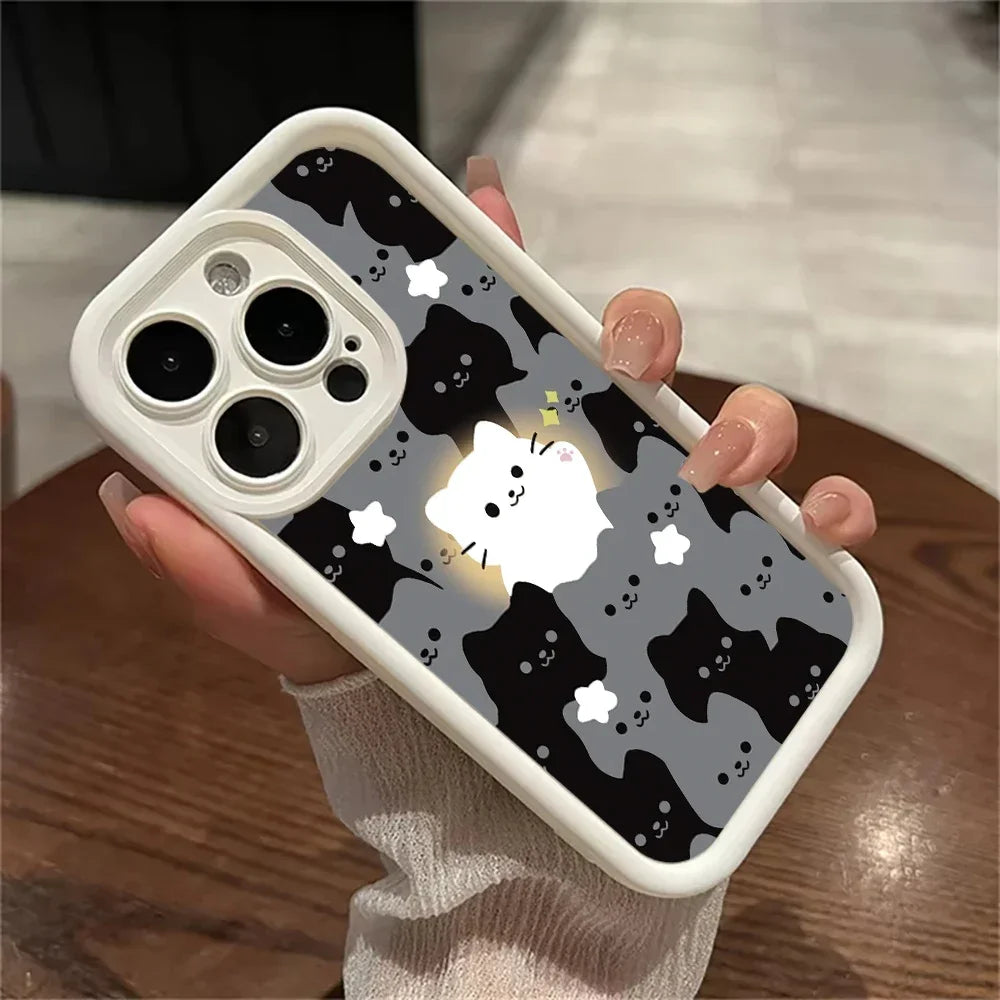 Cute Cartoon Cat Silicone Phone Case.