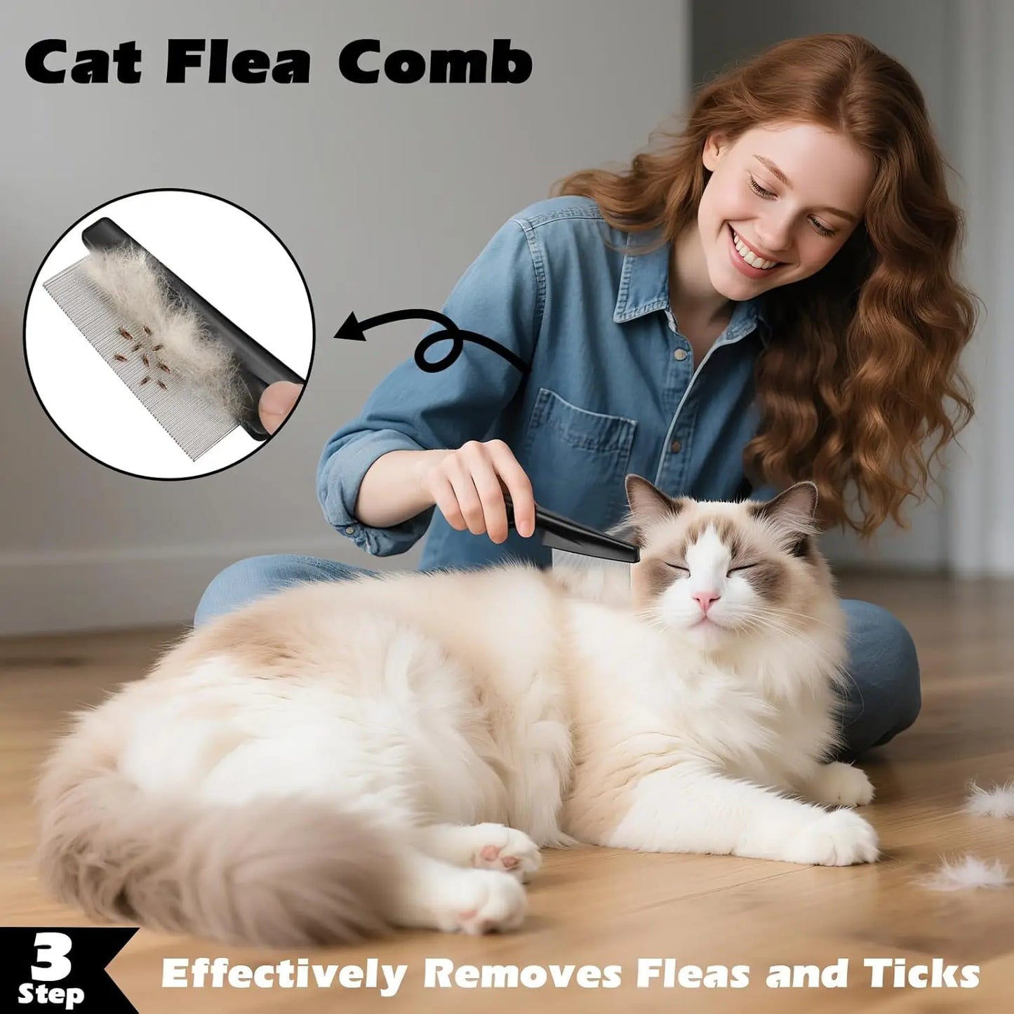 3-Piece Cat Grooming Kit.