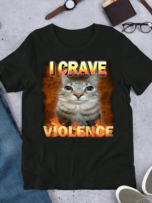 "I Crave Violence" Cat Tee Shirt.