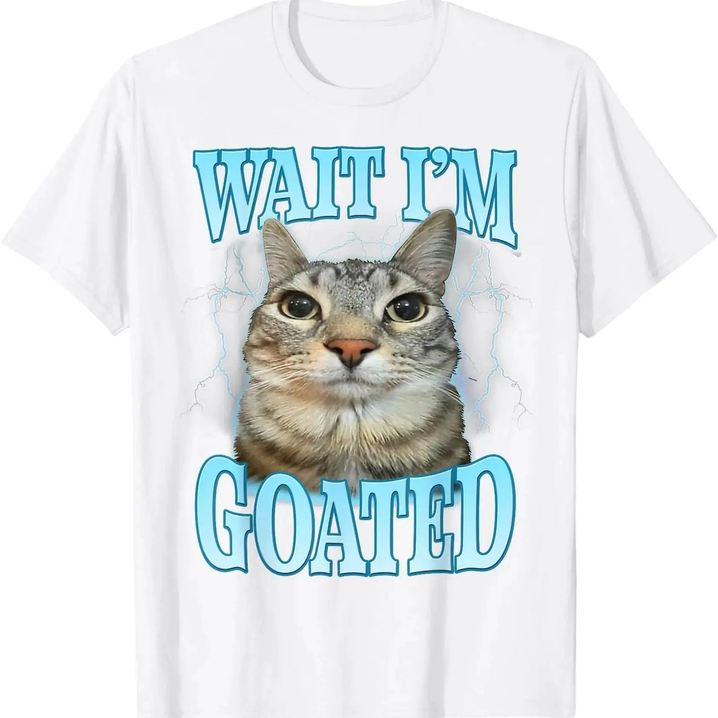 Silly Cat Meme Graphic T-Shirt.