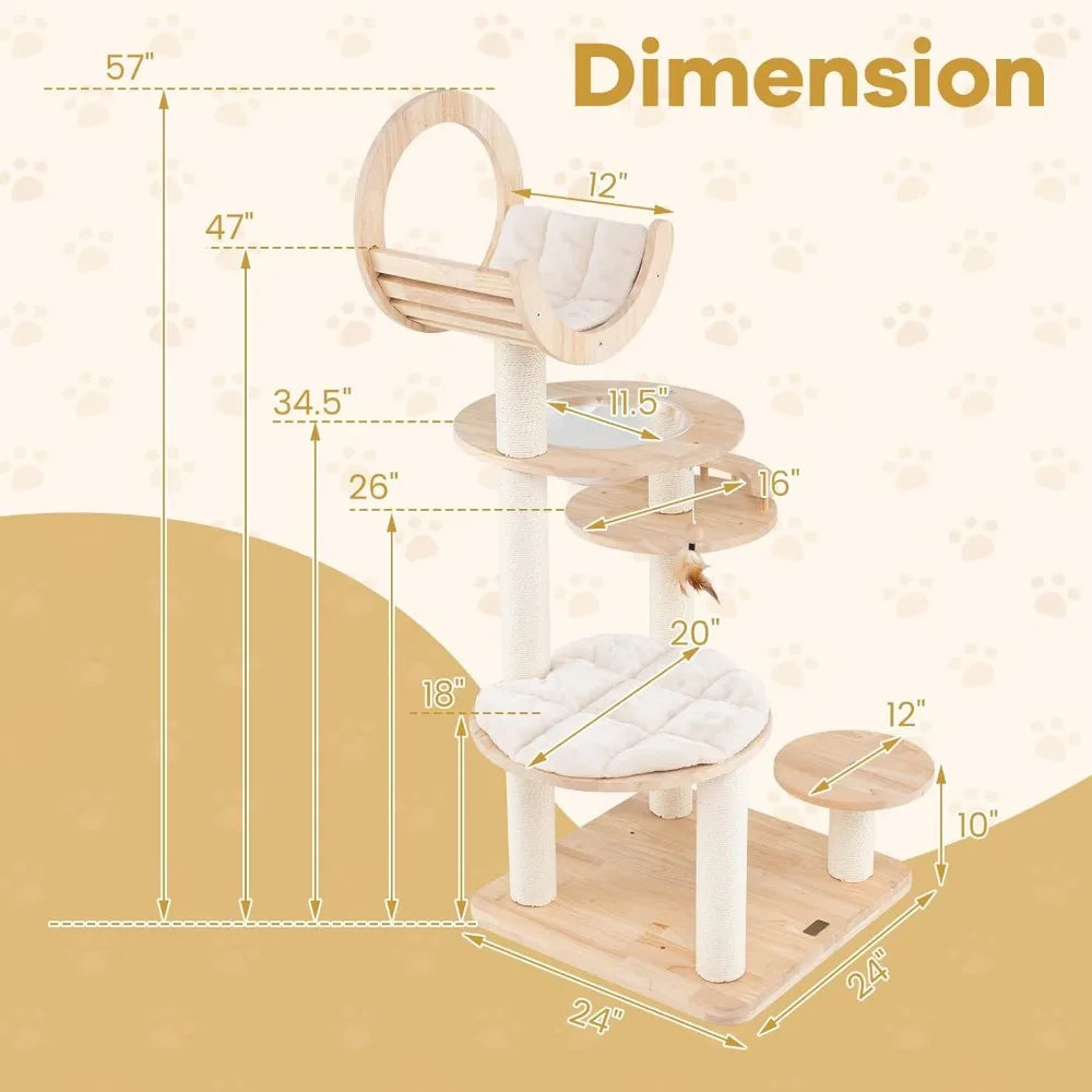 Tall Wooden Cat Tree.