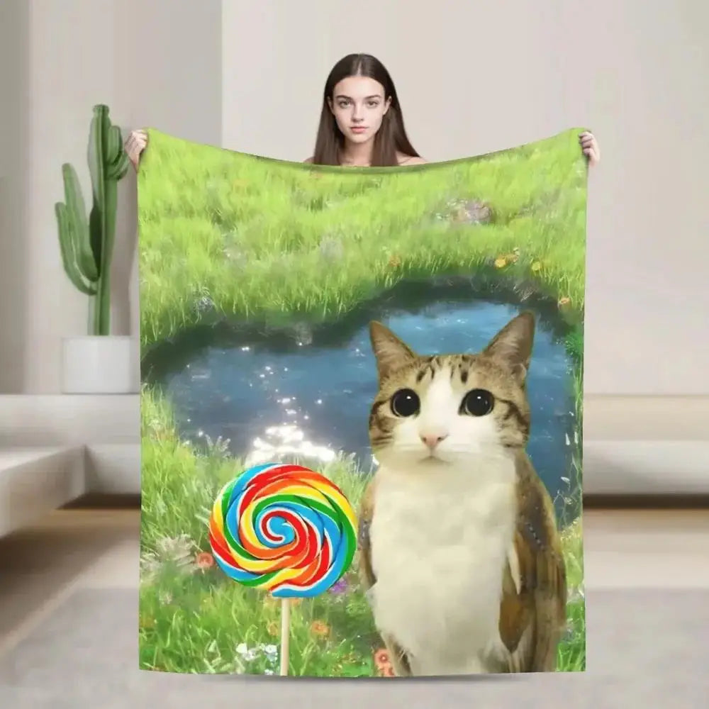 Meow Cat Meme Blanket.