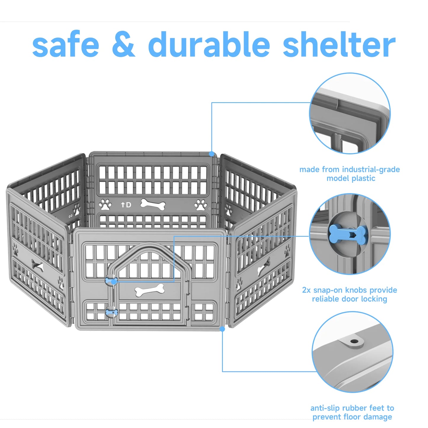 6 Panels Plastic Pet Playpen.