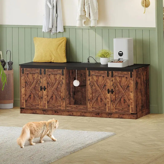 Cat Litter Box Enclosure for 2 Cats.