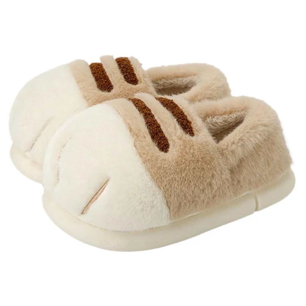 3D Cat Paw Plush Slippers.