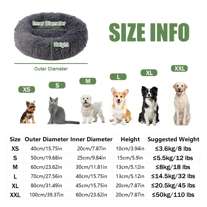 Cute Fluffy Round Pet Bed.