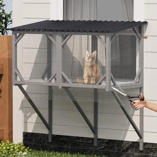 Cat Catio with Mosquito-Proof Net.