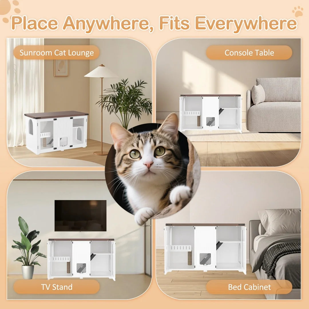 47.25" Large Hidden Litter Box Enclosure.
