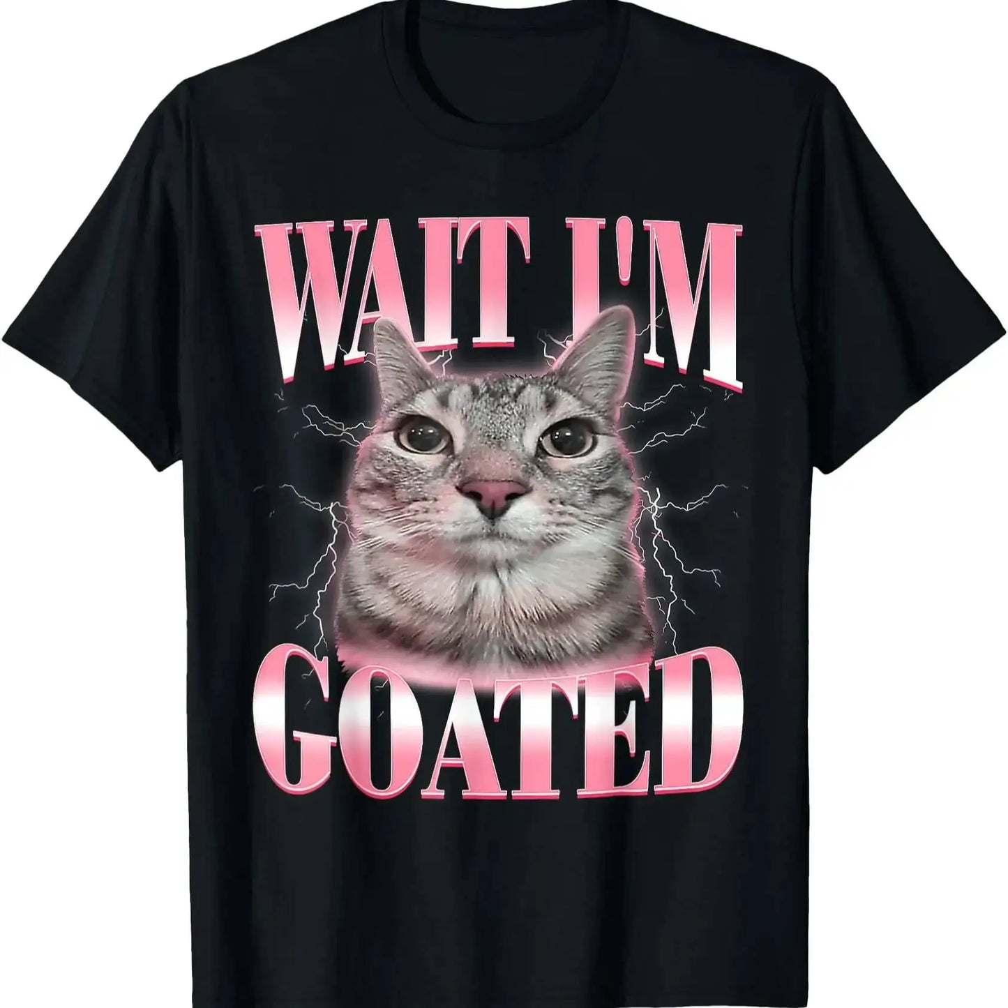 Silly Cat Meme Graphic T-Shirt.