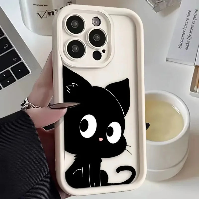 Cute Little Black Cat Luxury Phone Case.