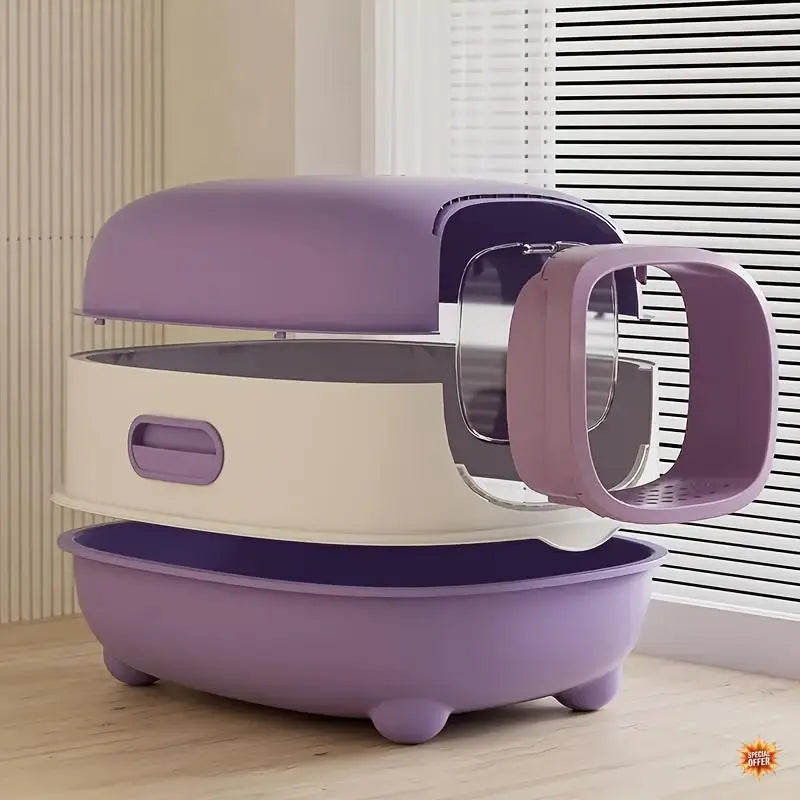 Spacious Covered Cat Litter Box.