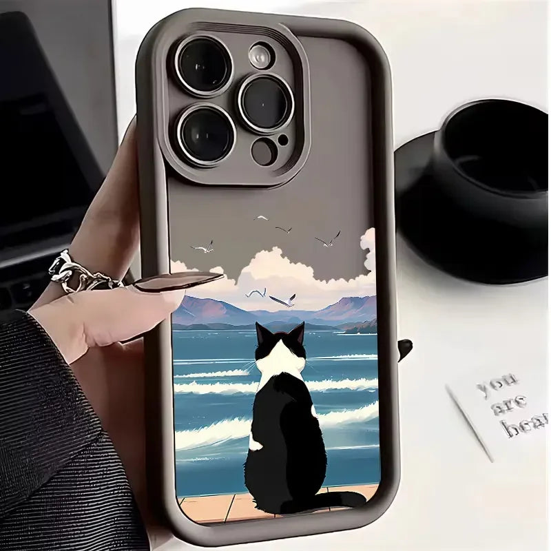 Cat graphic phone case.