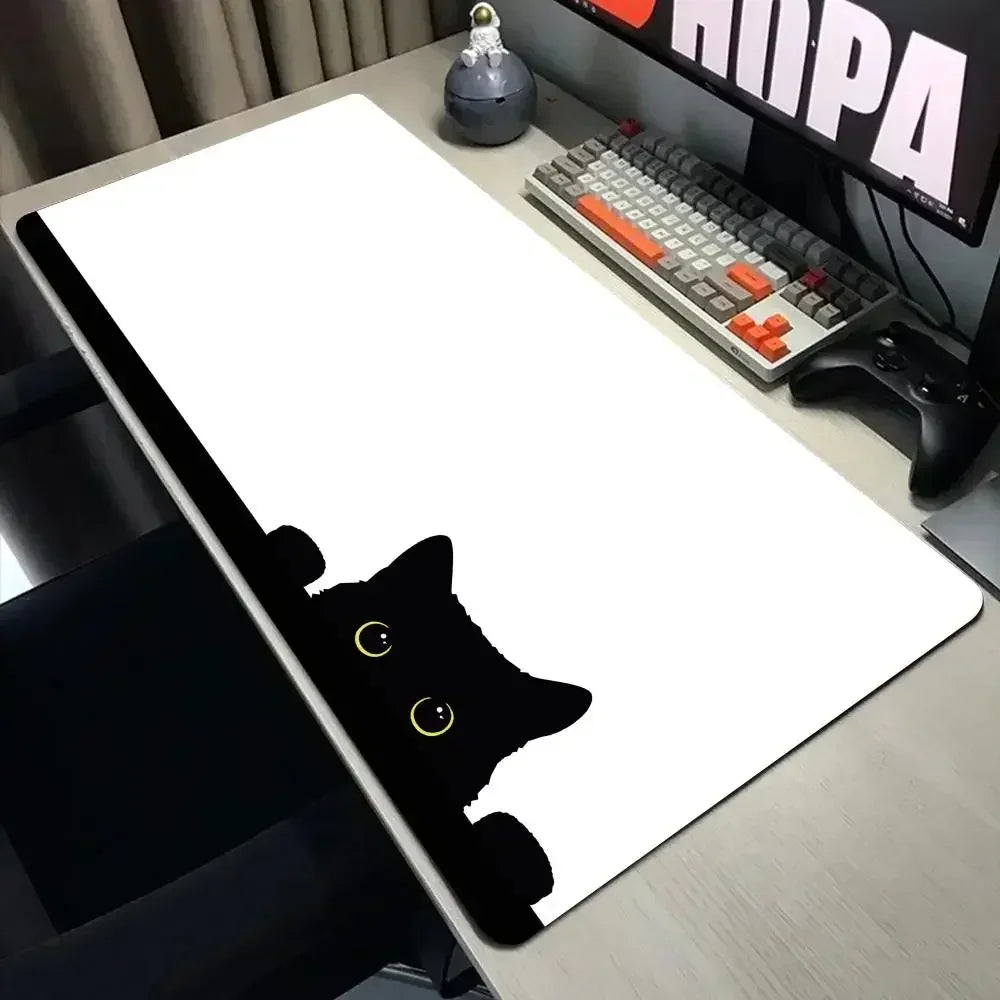 Funny Black Cat Mouse Pads.