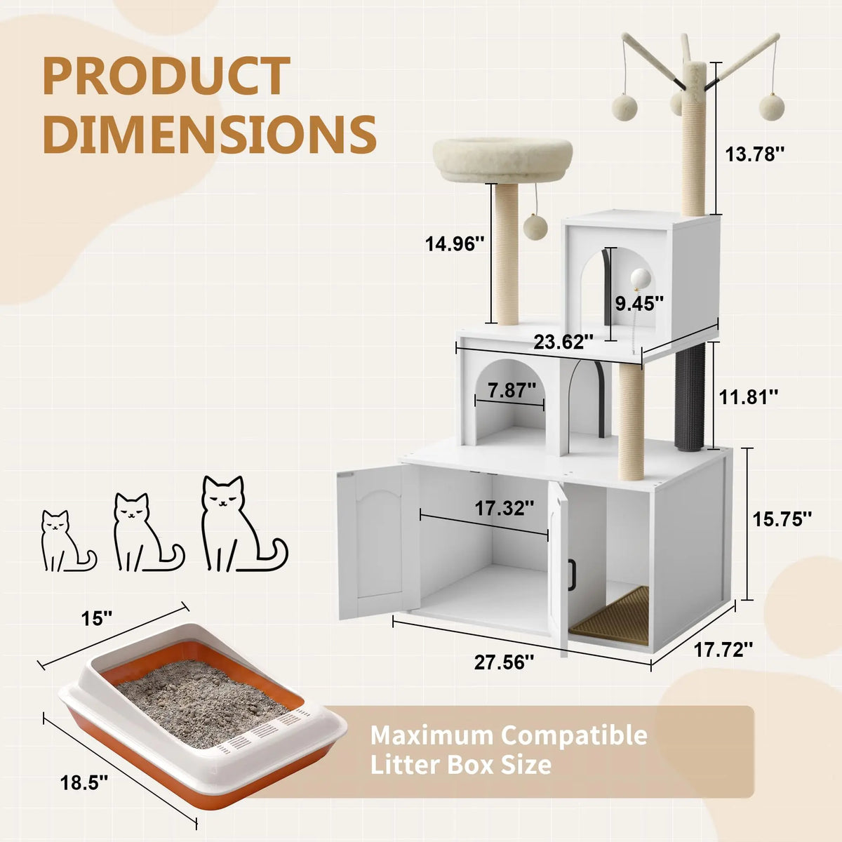 Cat Tree with Litter Box Enclosure.