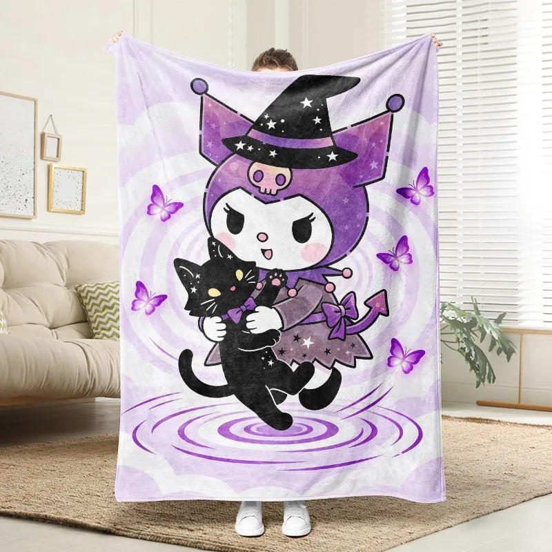 Sanrio Blanket Kurumi Witch Theme Fleece Blanket.