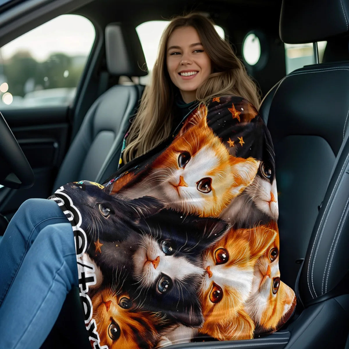 Charming Cat-Themed Blanket.