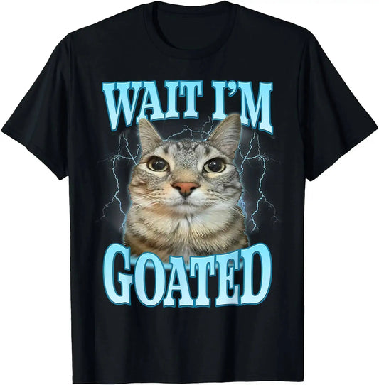 Silly Cat Meme Graphic T-Shirt.