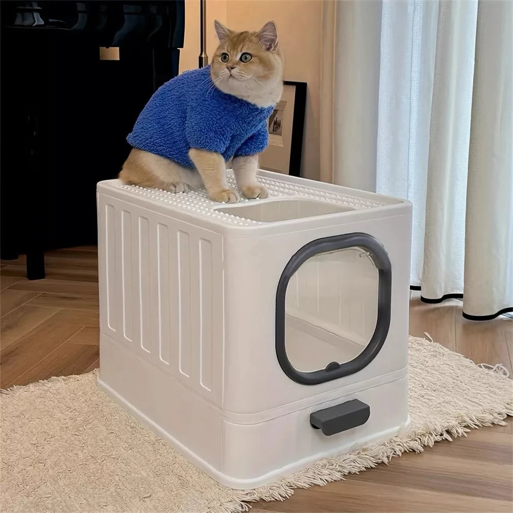 Leak-proof Enclosed Cat Litter Box.