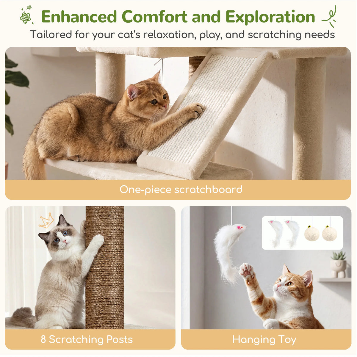 Cat Climbing Tower for Large Adult Cats.