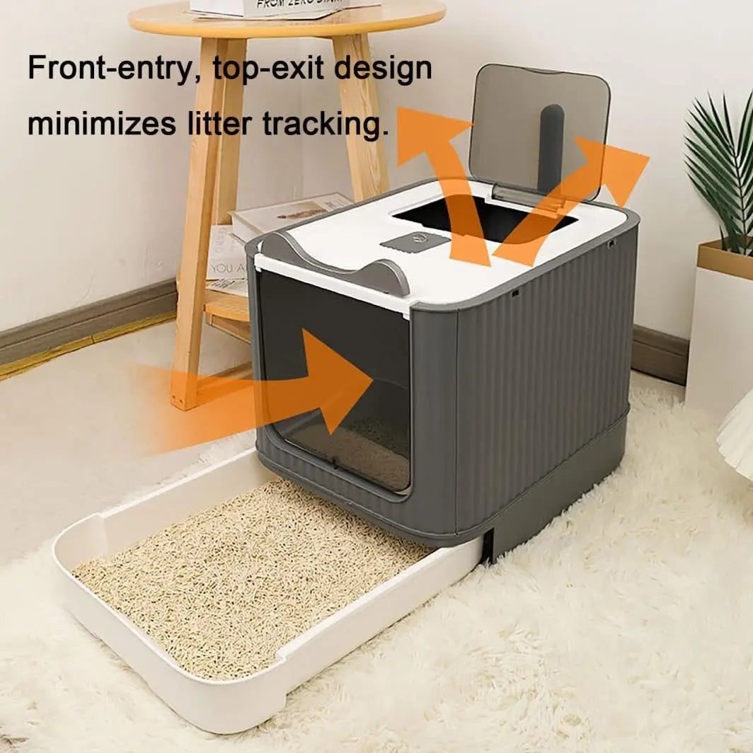 Fully Enclosed Cat Litter Box.