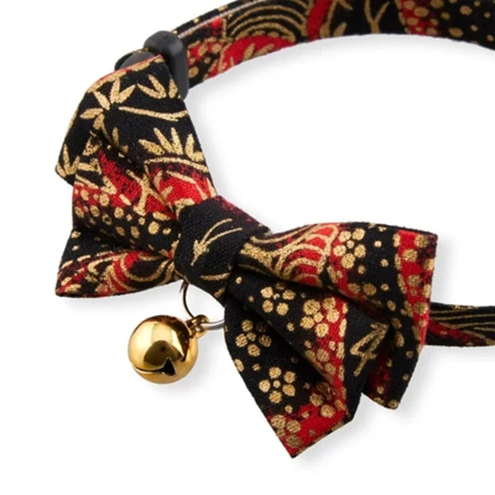 Gilded Gold Bow Tie Cat Collar.