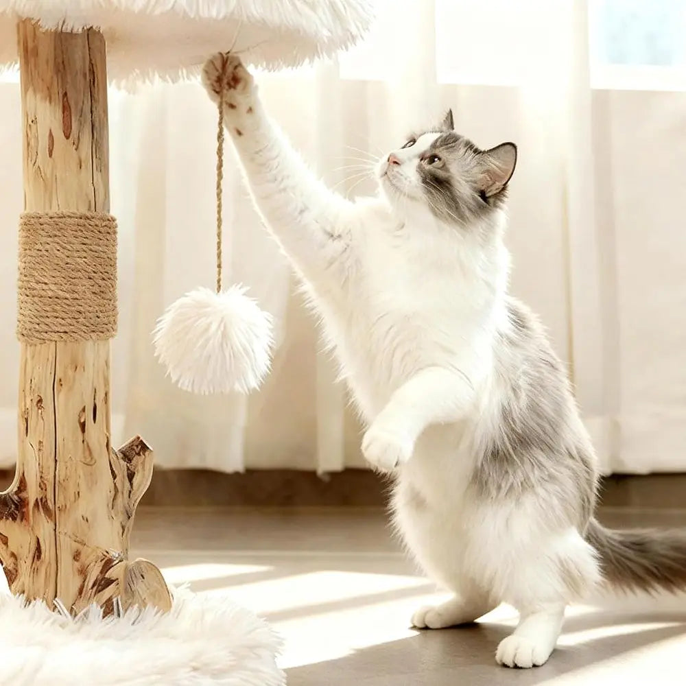 33 Natural Wooden Cat Tree.