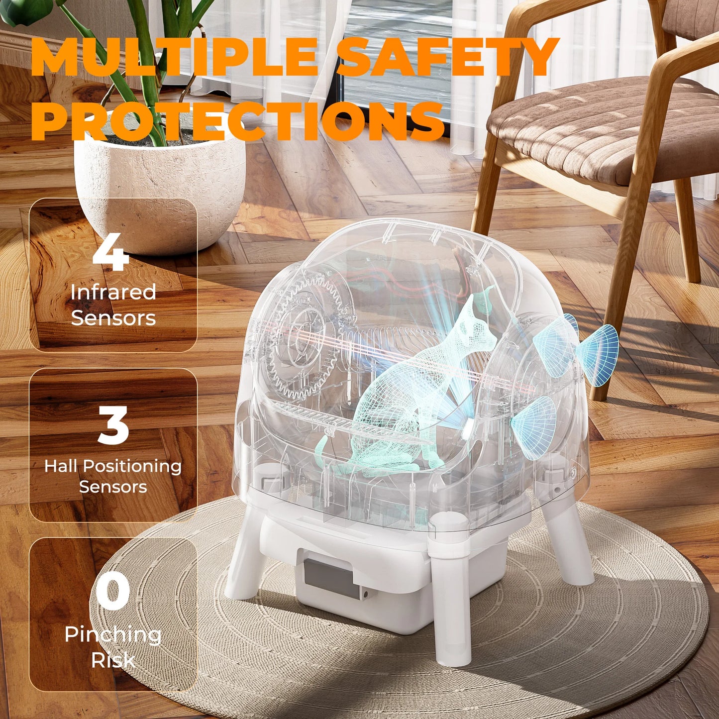 Open-Top Automatic Cat Litter Box.