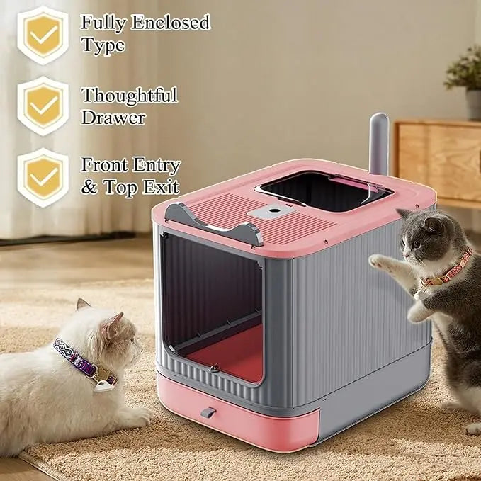 Fully Enclosed Cat Litter Box.