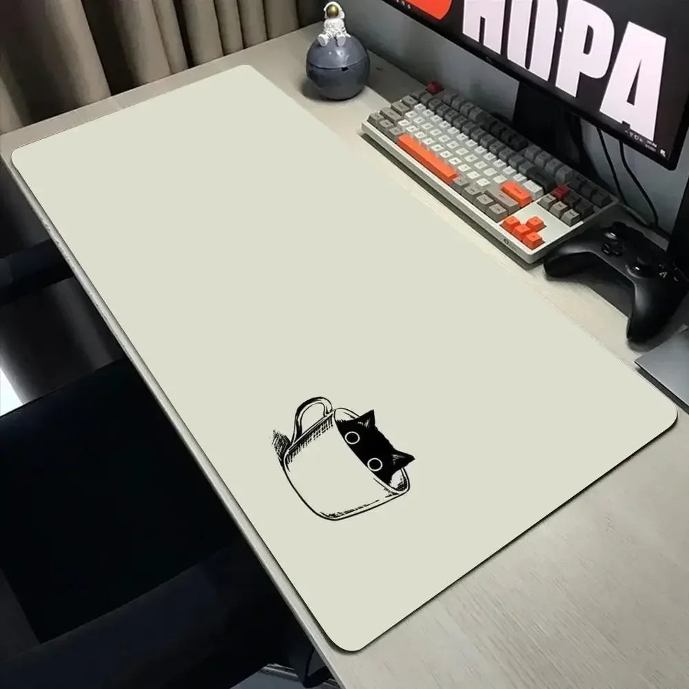 Funny Black Cat Mouse Pads.