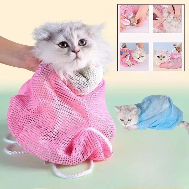 Mesh Cat Grooming Bath Bag.