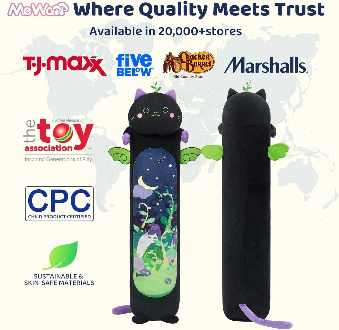 Giant Black Cat Plush Pillow.