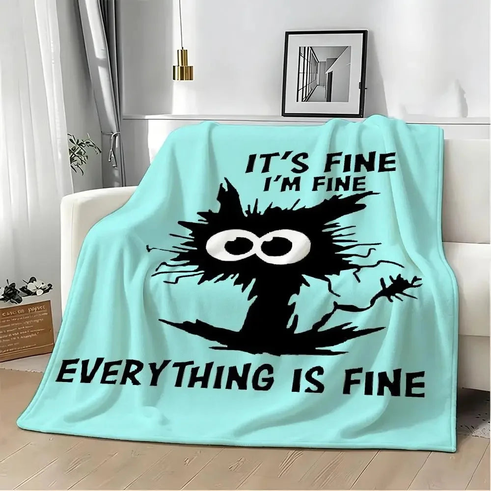 It's Fine I'm Fine Everything Is Fine Frazzled Blanket.