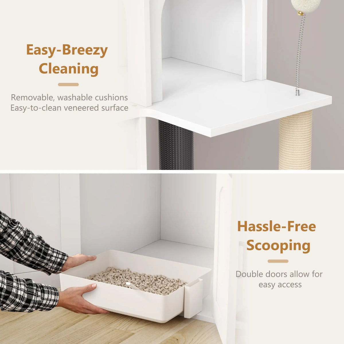 Cat Tree with Litter Box Enclosure.