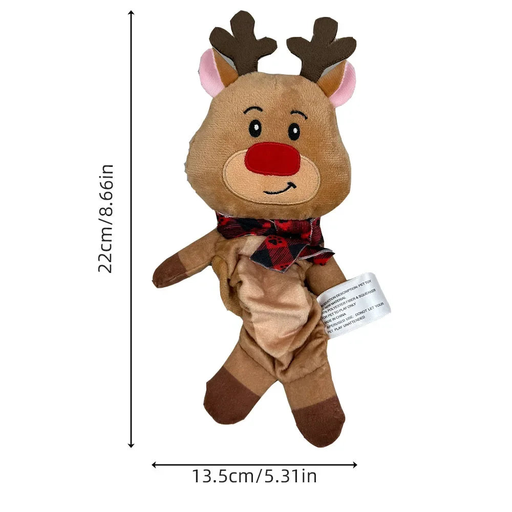 Christmas Elf Penguin Squeaky Dog Toy.