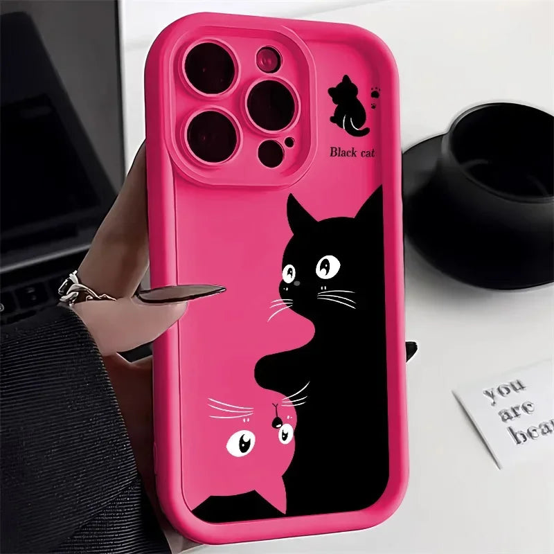 Cartoon Cat Soft Phone Case.