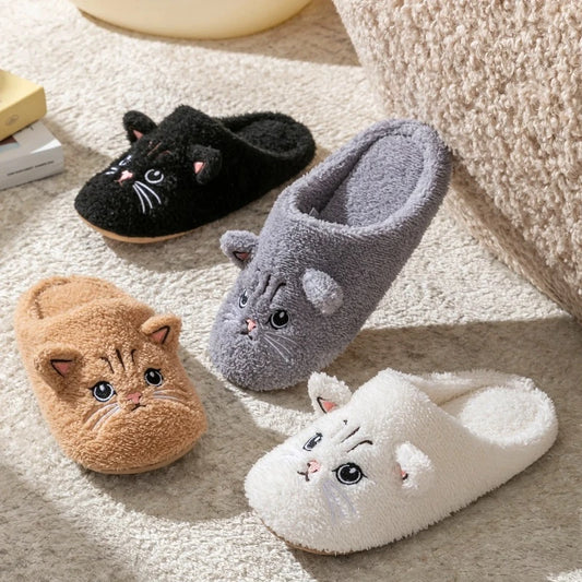 Soft Plush Cat Slippers.