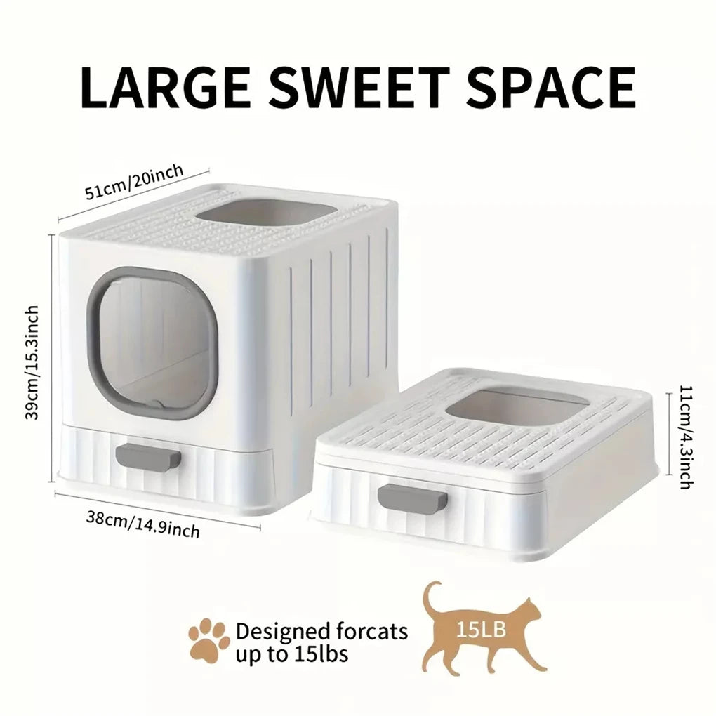 Leak-proof Enclosed Cat Litter Box.