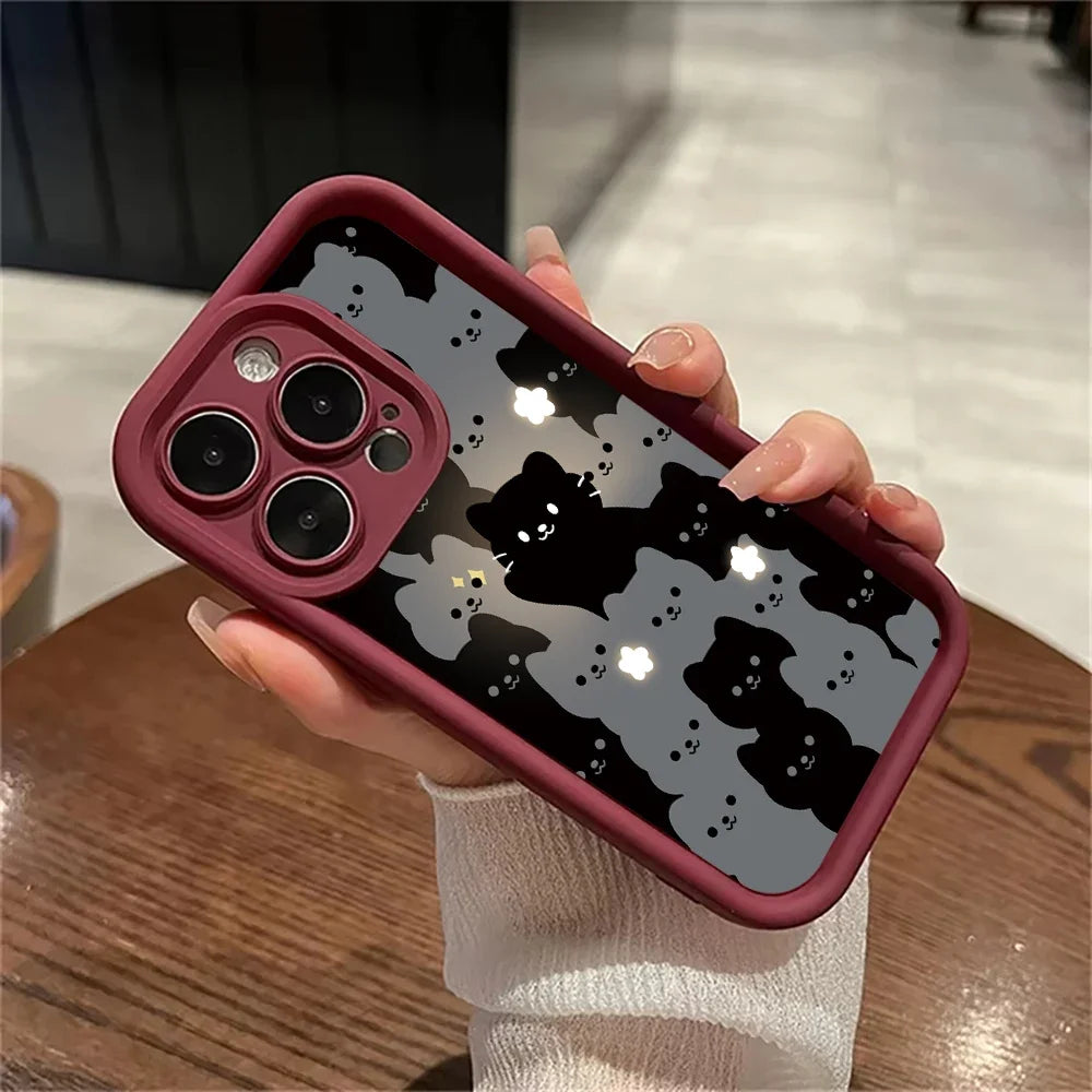 Cute Cartoon Cat Silicone Phone Case.