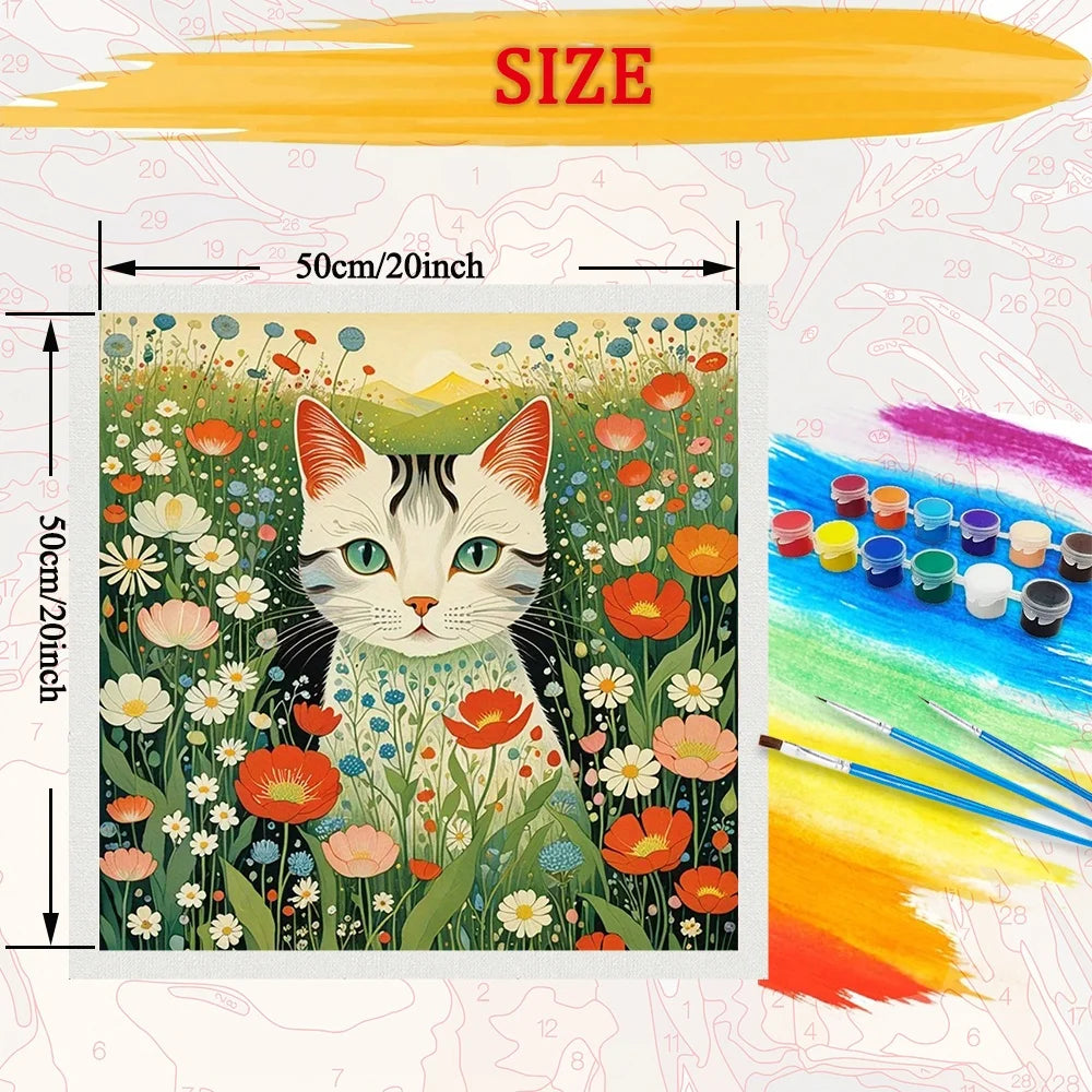 Cat Diy Art Paint by Numbers.