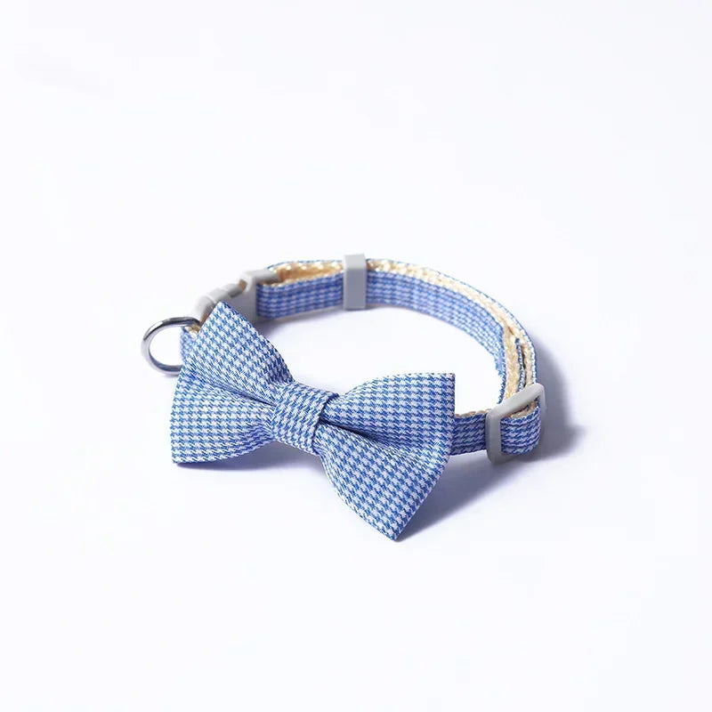 Bow Plaid Pet Collar.