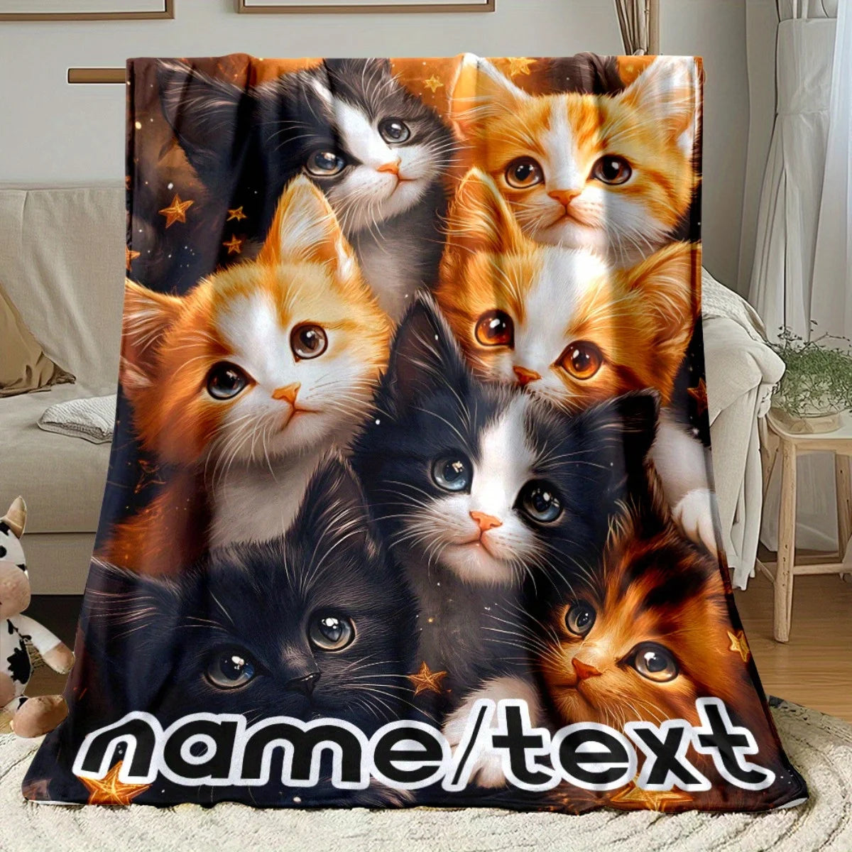 Charming Cat-Themed Blanket.