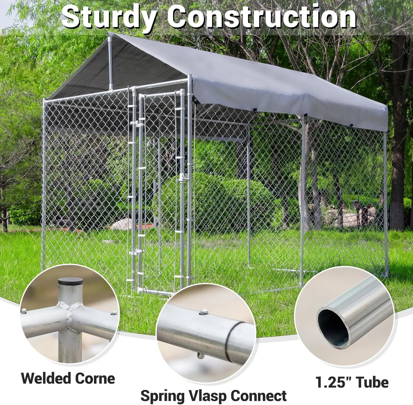 Large Galvanized Dog Kennel.