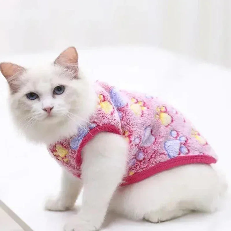 Cartoon Fleece Cat Clothes.
