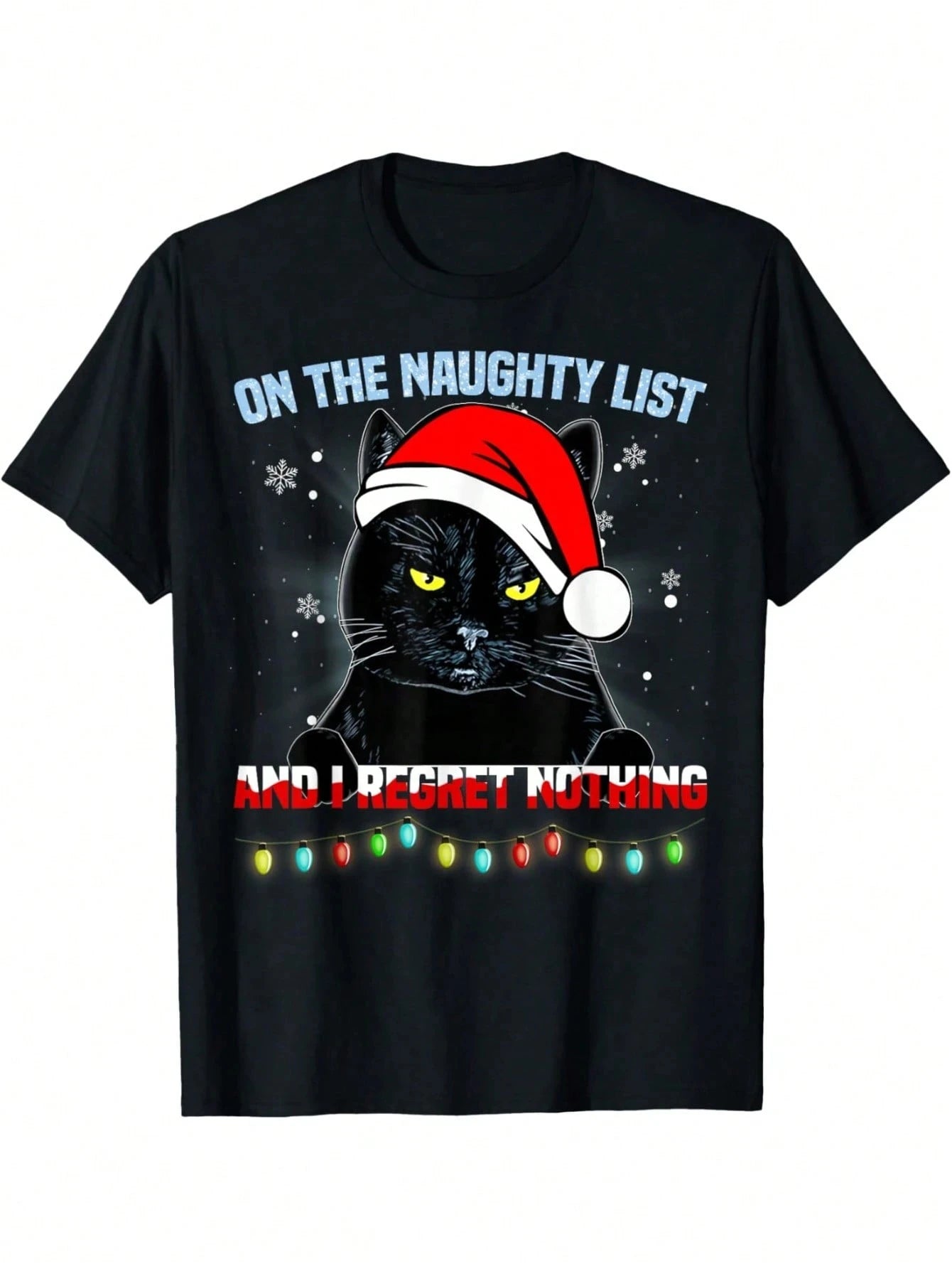 Men On Cat Christmas T-Shirt.
