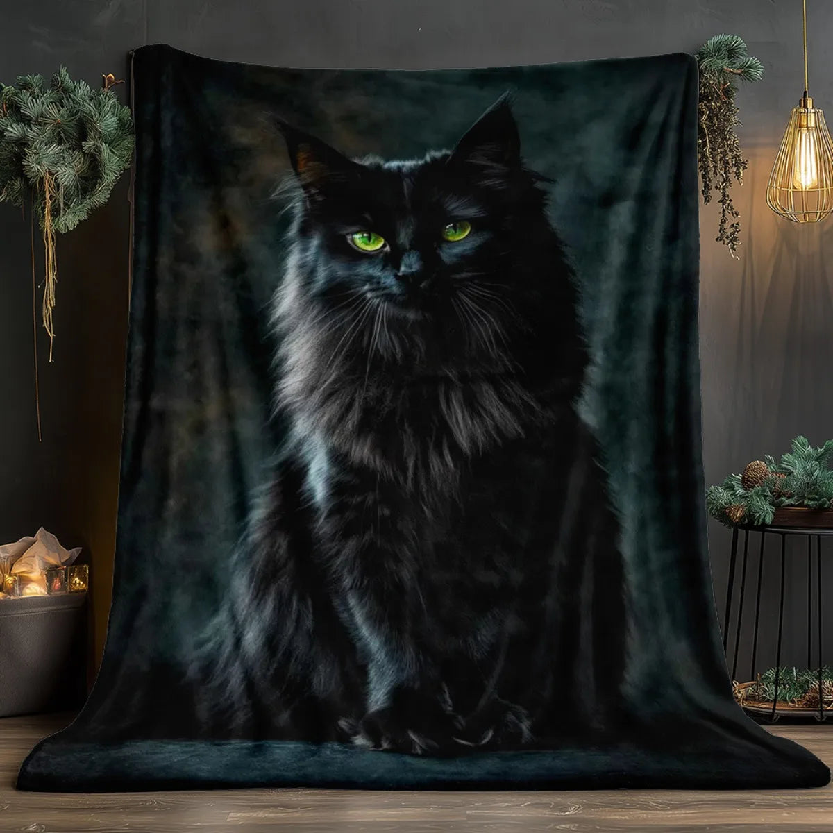Black Cat Flannel Blanket.
