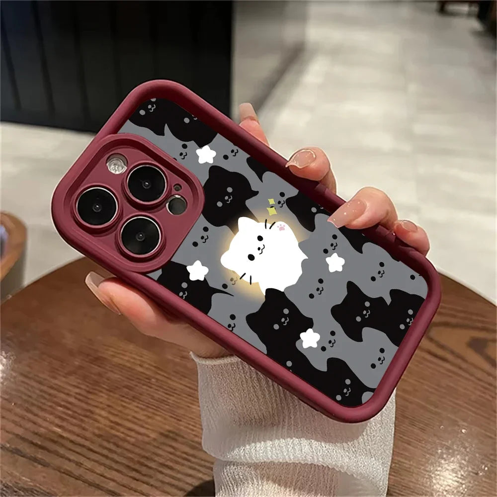 Cute Cartoon Cat Silicone Phone Case.