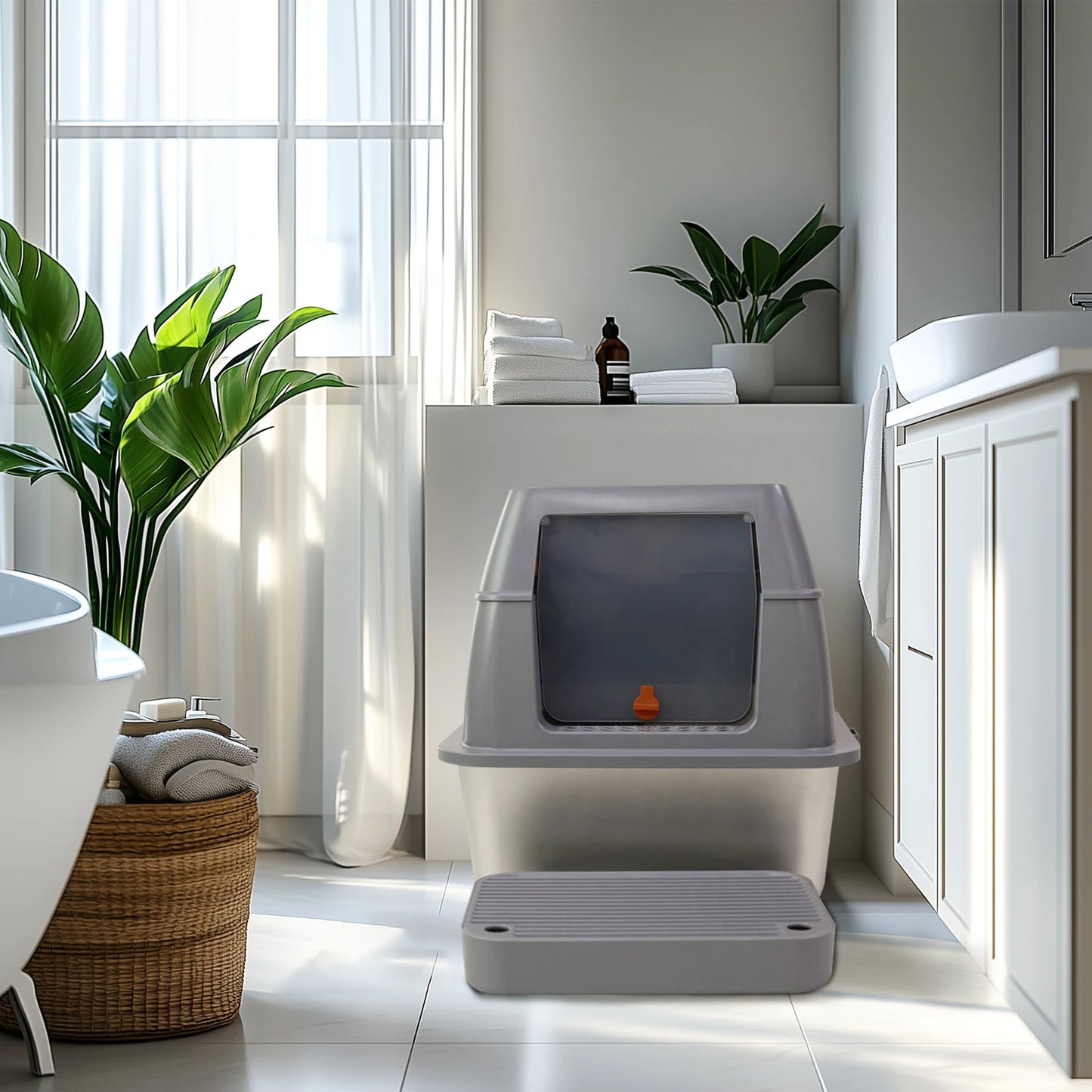 Enclosed Cat Litter Box.