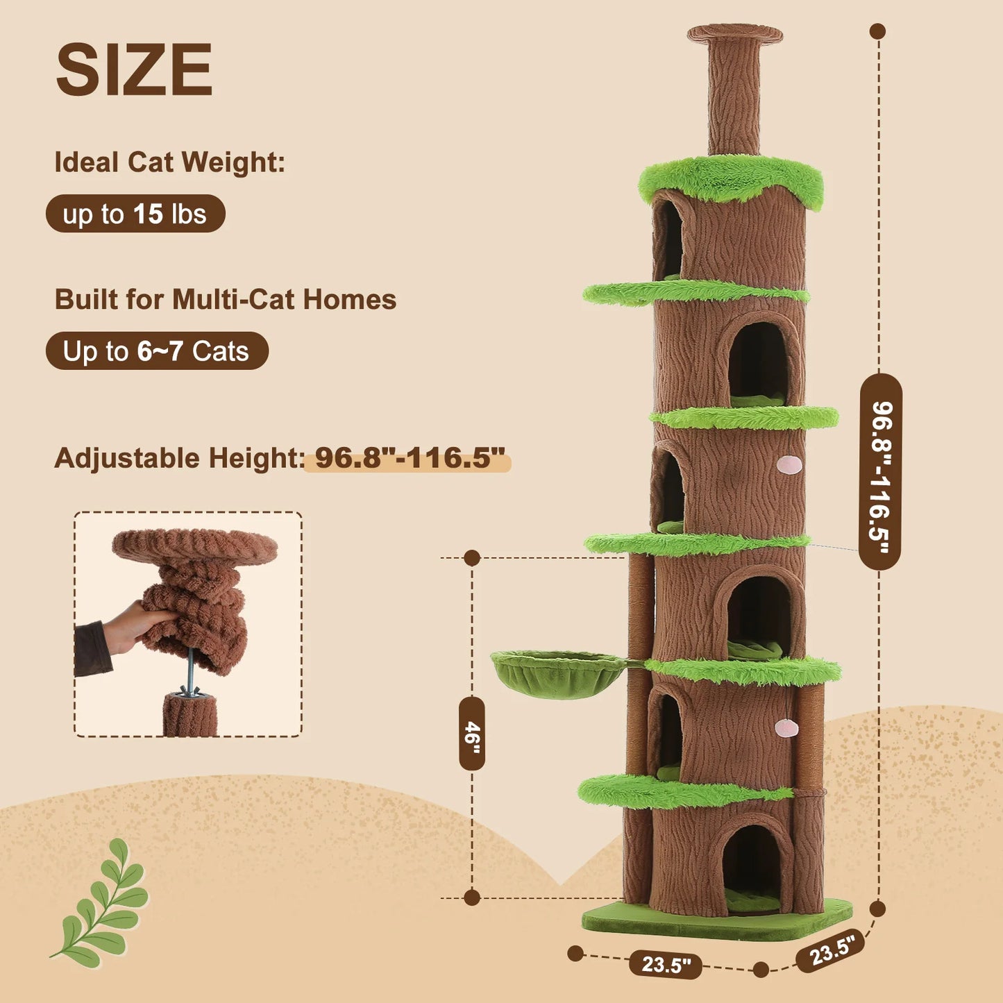 Large Floor to Ceiling Cat Tree.