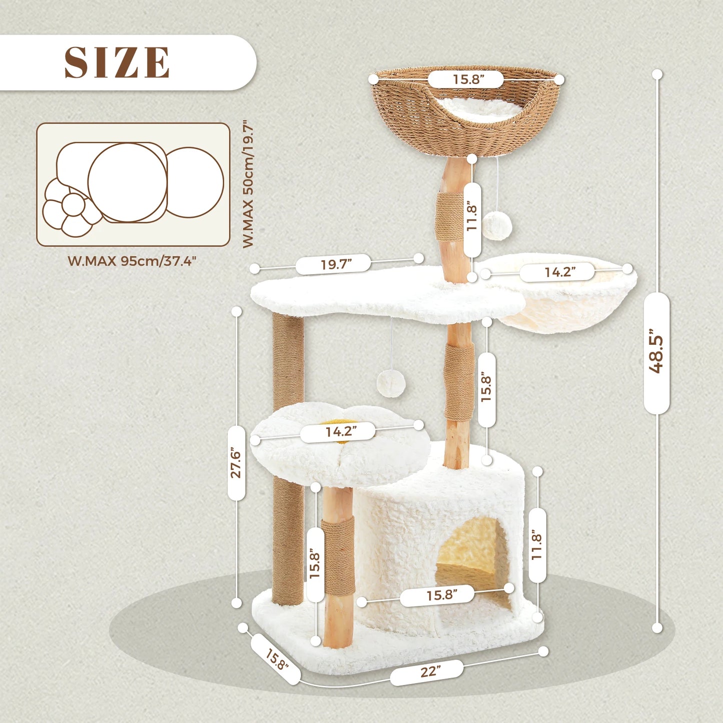 Solid Wood Cat Tree.